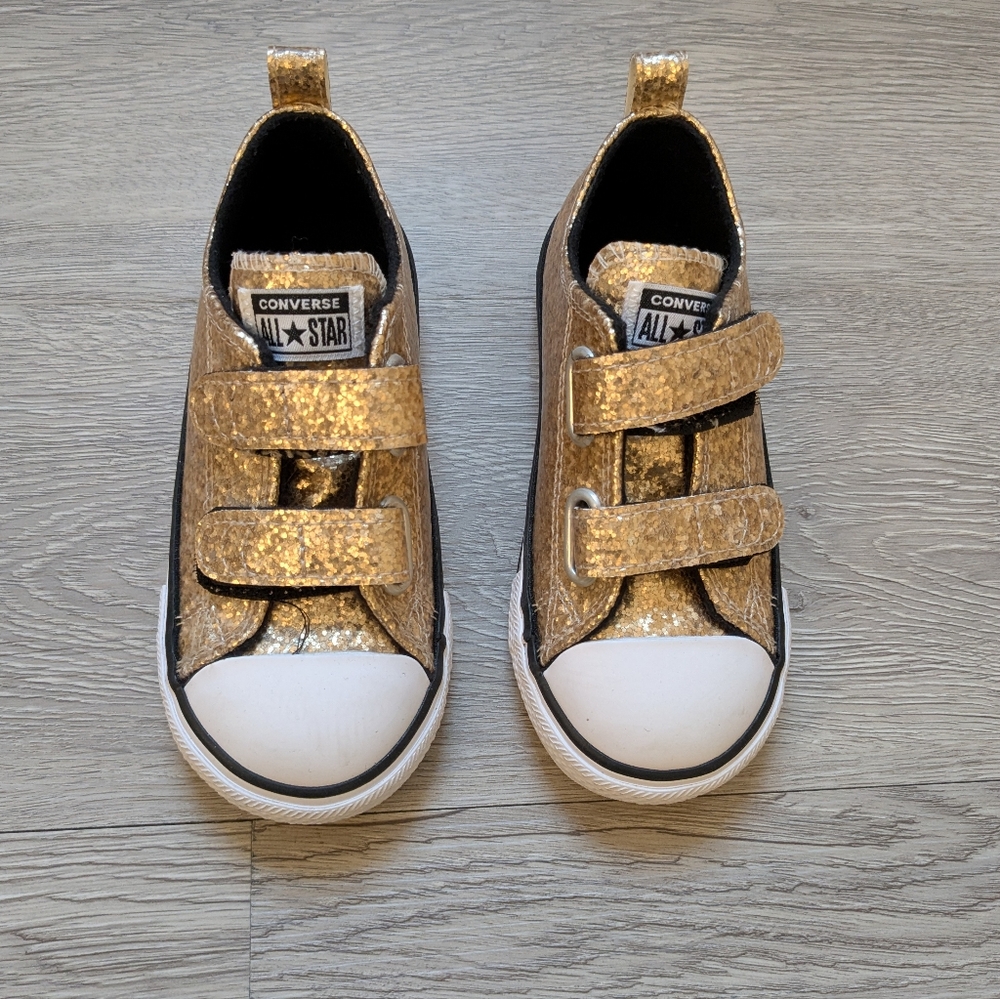 Girls Gold Converse Size 9